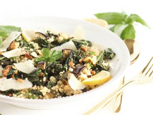 SilverSneakers Roasted Kale and Eggplant Quinoa Salad