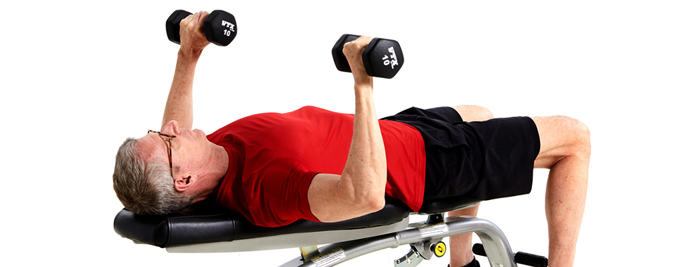 man doing chest press