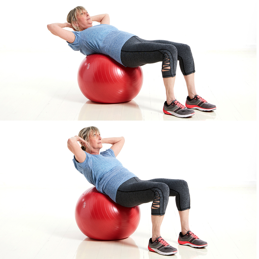 Stability Ball Crunch Exercise