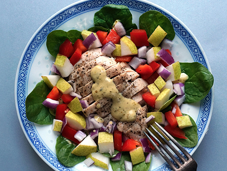weight loss recipes: The 7-Minute Chicken and Pear Salad