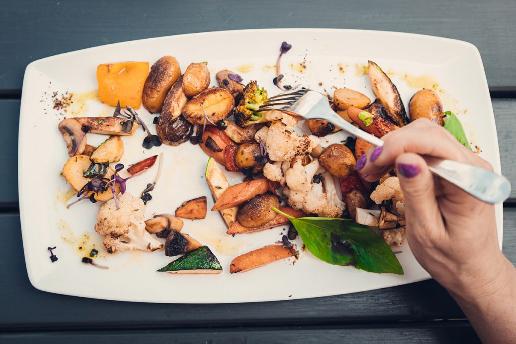 close up shot of a plate of food for a story on surprising causes of overeating